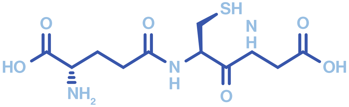 Ilustración de molécula de glutatión
